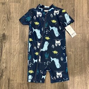 New with tags Carters boys 24mo swim shirt one piece UPF 50+ sun protection